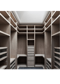 П-образная гардеробная комната в классическом стиле Уфа