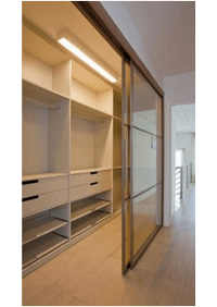 Линейная гардеробная комната с дверями купе Уфа